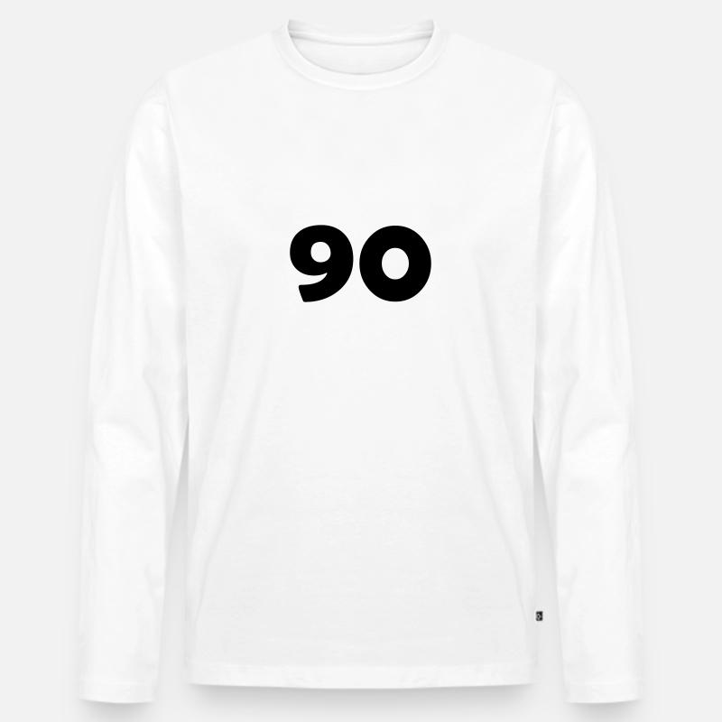 90 - Männer Premium Bio Langarmshirt - Weiß