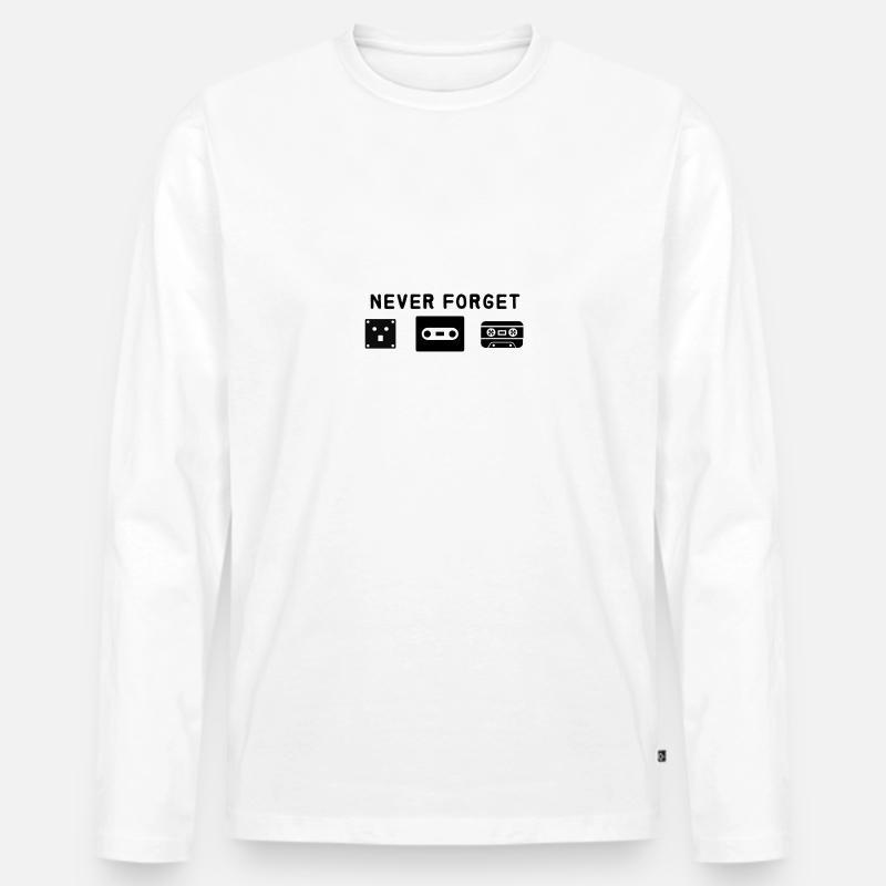 never forget floppy disk - Men's Premium Organic Long Sleeve Shirt - white