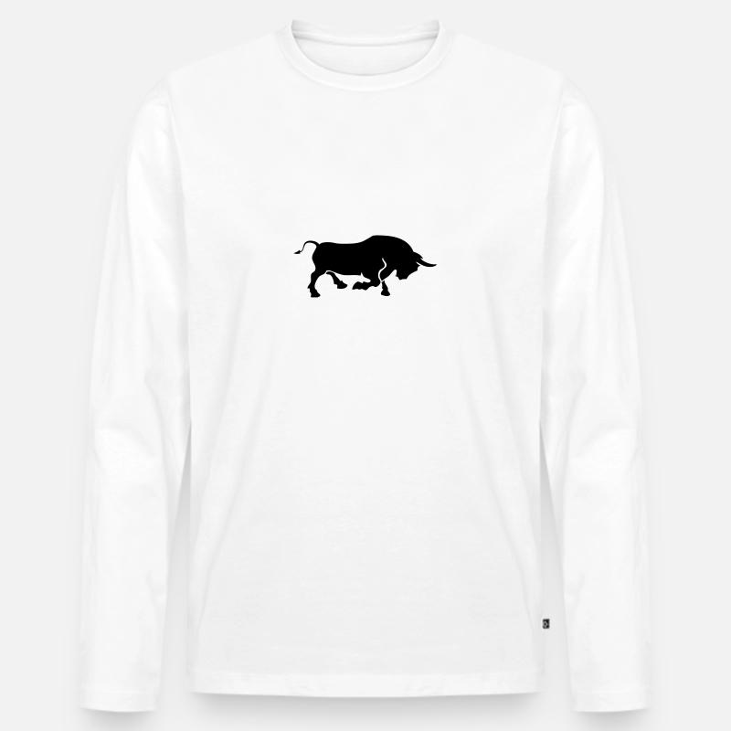 bull - Men's Premium Organic Long Sleeve Shirt - white