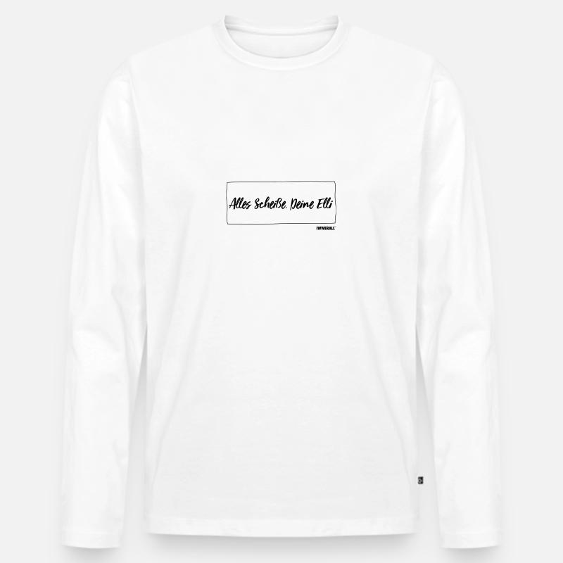 Alles Scheiße. Deine Elli - Männer Premium Bio Langarmshirt - Weiß