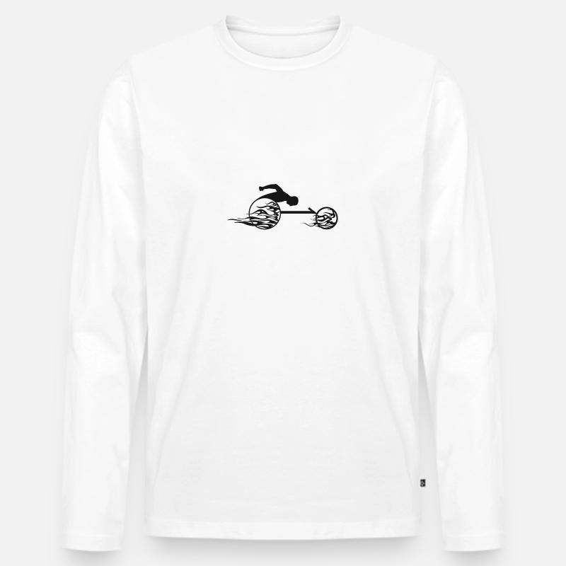 Rollstuhl - Männer Premium Bio Langarmshirt - Weiß