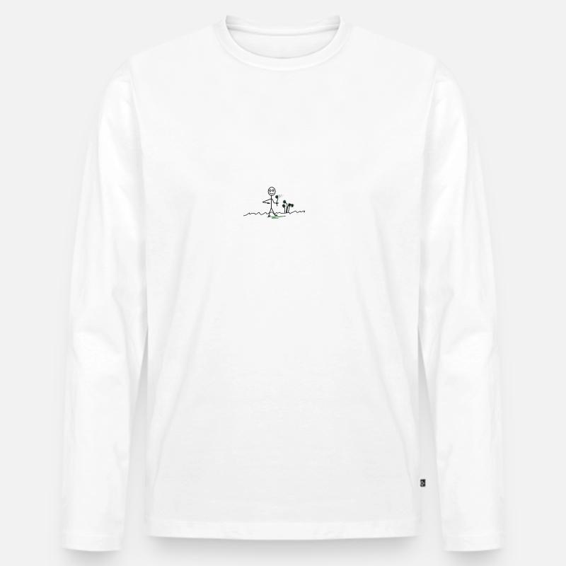 Pusteblume - Männer Premium Bio Langarmshirt - Weiß