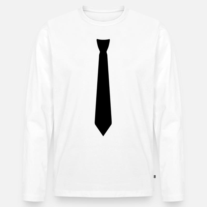 krawatte - Männer Premium Bio Langarmshirt - Weiß