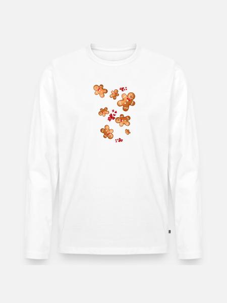 gingerbread,christmas,sweets,gingerbread man - Men's Premium Organic Long Sleeve Shirt - white