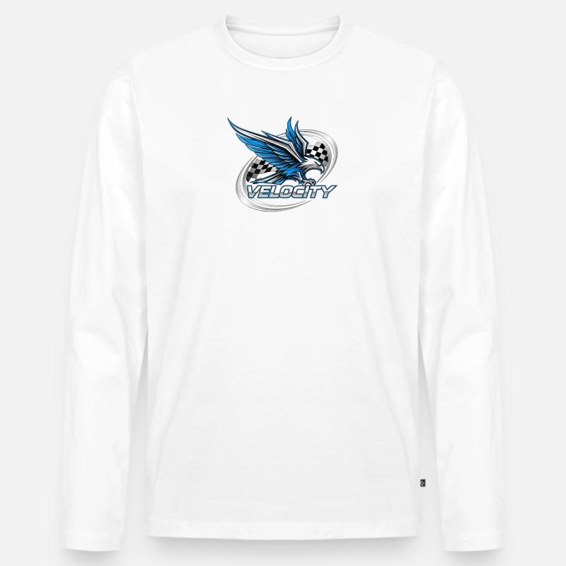 Geschwindigkeitsadler Racing Design - Männer Premium Bio Langarmshirt - Weiß