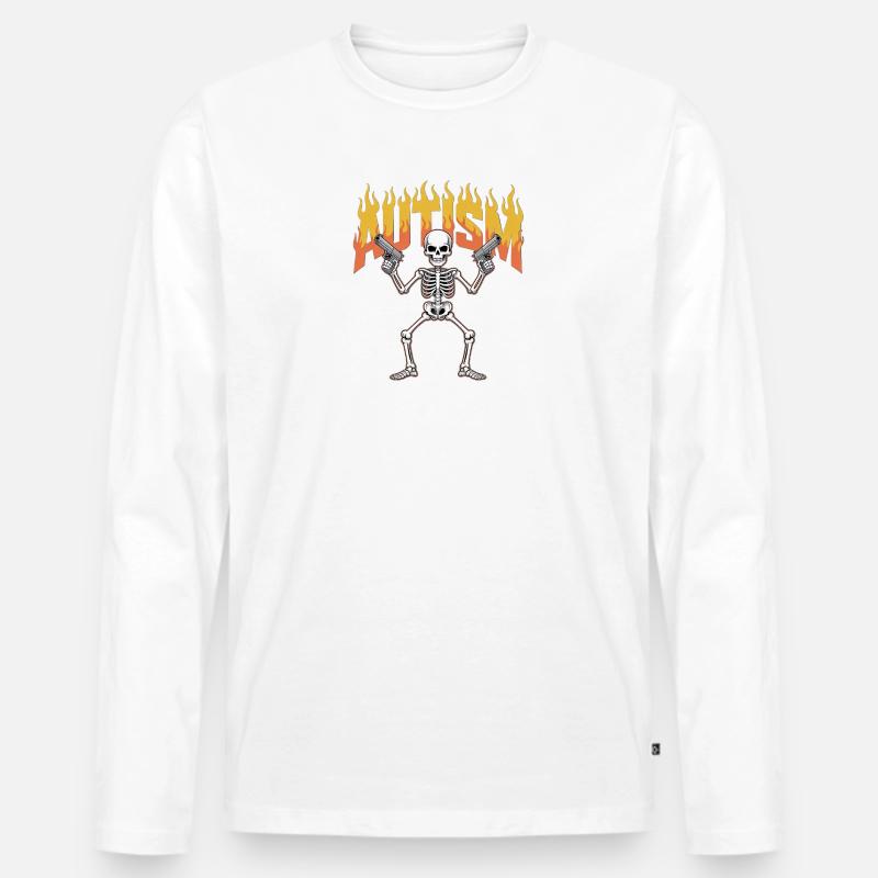 Greta Thunber, G Autismus Hemd - Männer Premium Bio Langarmshirt - Weiß