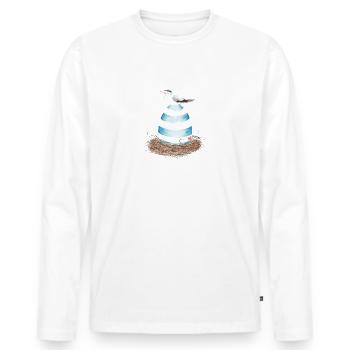 Nid de frise - T-shirt manches longues Premium bio Homme - blanc - Devant - Nico (187cm)