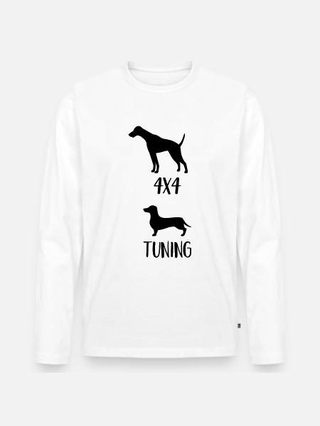 4x4 Dachshund - Men's Premium Organic Long Sleeve Shirt - white