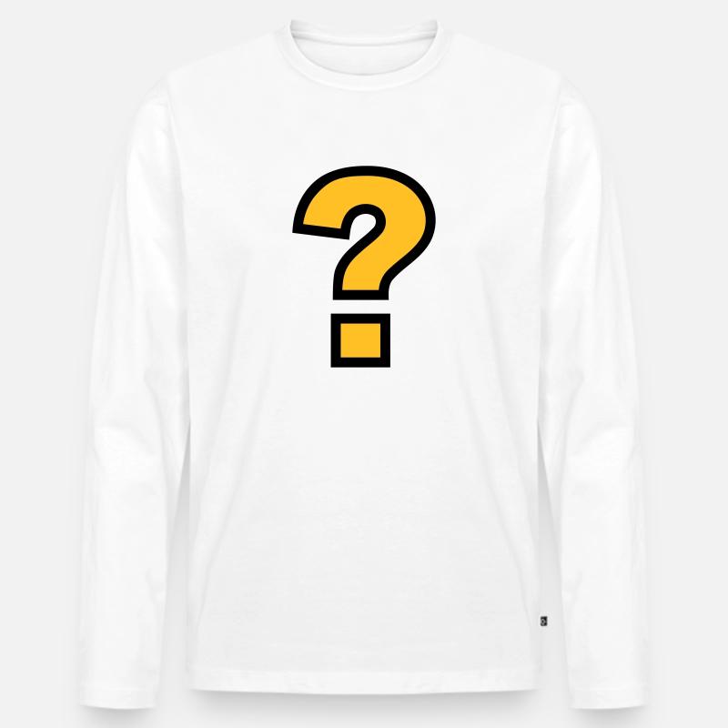 Fragezeichen - Männer Premium Bio Langarmshirt - Weiß