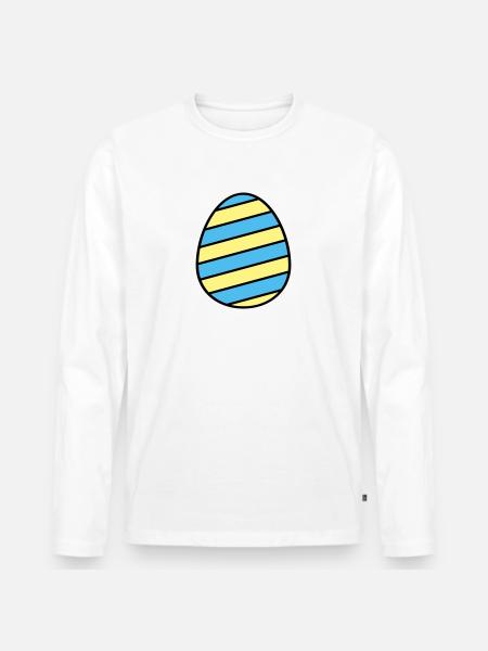 Osterei farbenfroh - Männer Premium Bio Langarmshirt - Weiß