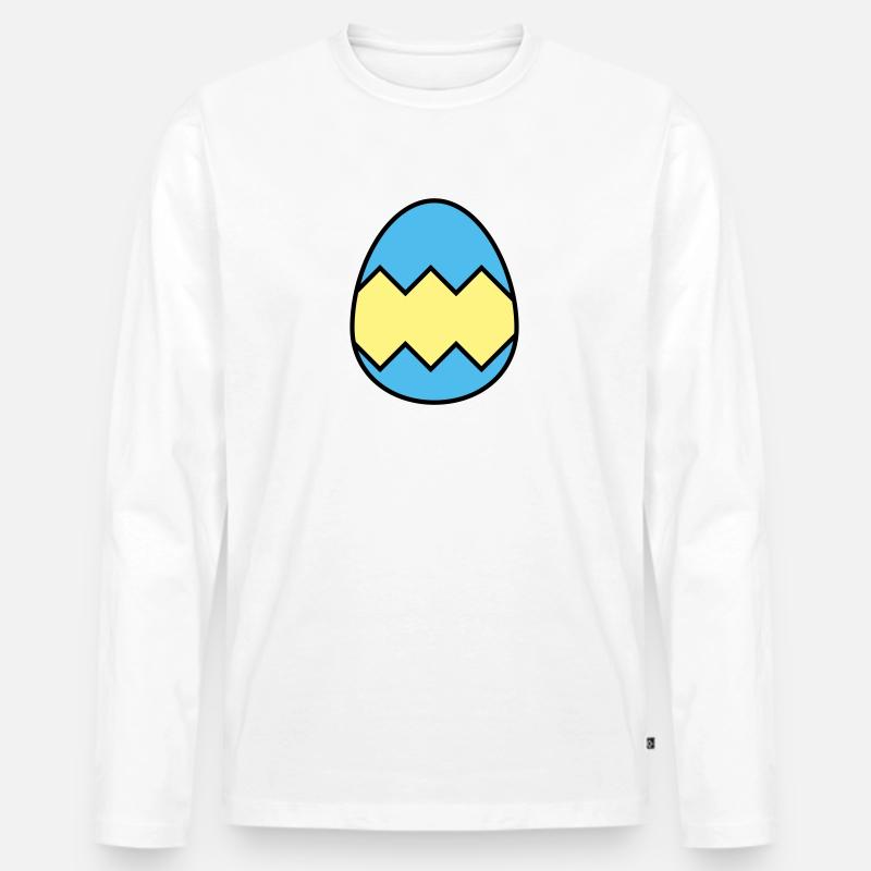 Osterei farbenfroh - Männer Premium Bio Langarmshirt - Weiß