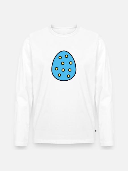 Osterei gepunktet - Männer Premium Bio Langarmshirt - Weiß