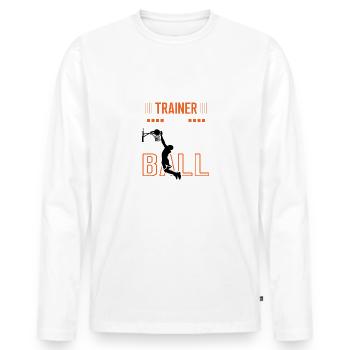 Bester Slamball Trainer Slamballtrainer Training - Männer Premium Bio Langarmshirt - Weiß - Vorne - Nico (187cm)