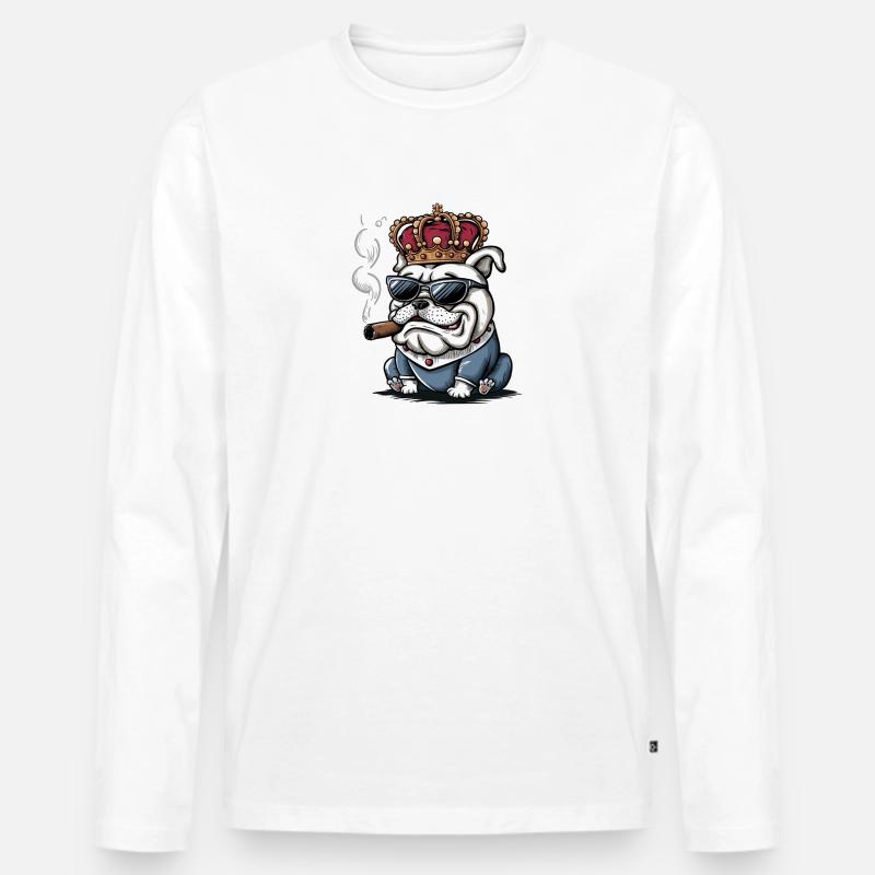 Cooler Hund - Männer Premium Bio Langarmshirt - Weiß