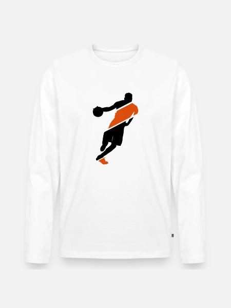 basketball - Männer Premium Bio Langarmshirt - Weiß