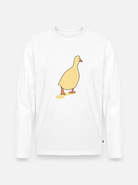 Entenvogel 3 - Männer Premium Bio Langarmshirt - Weiß