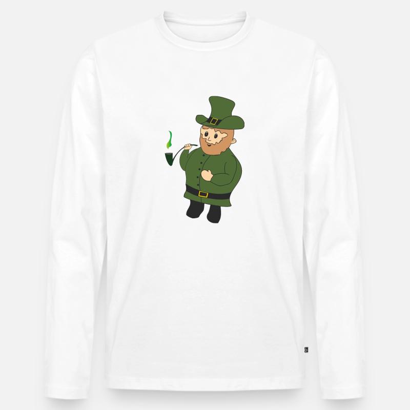 Patrick - Männer Premium Bio Langarmshirt - Weiß