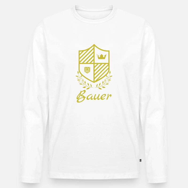 Bauer Gold - Männer Premium Bio Langarmshirt - Weiß