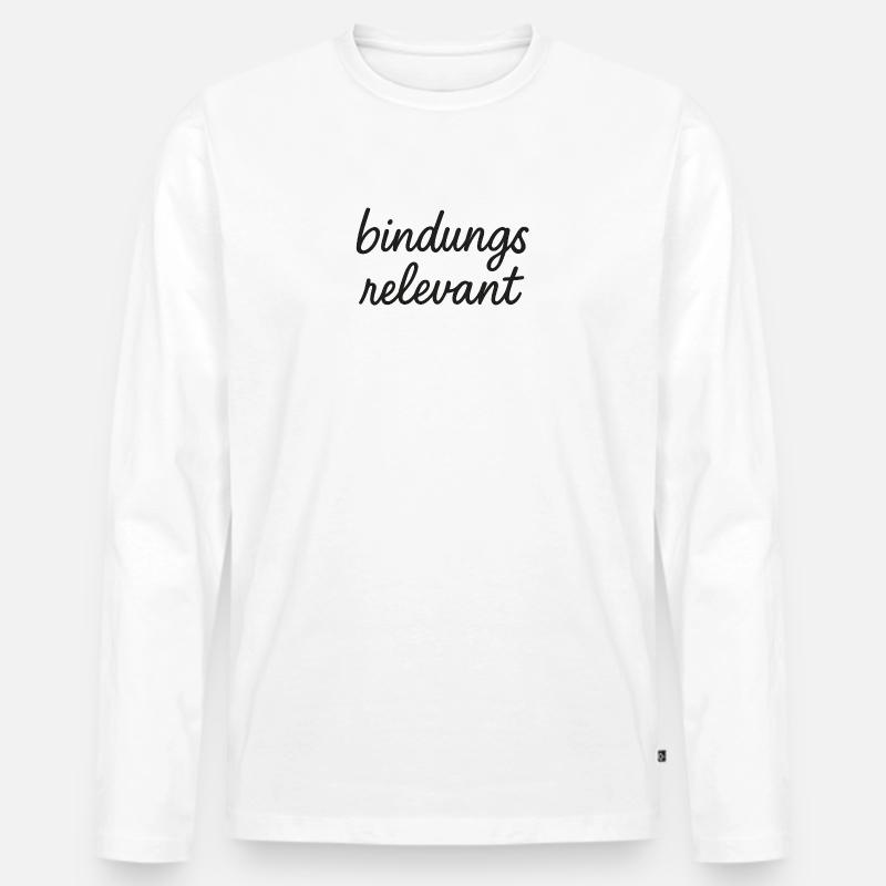 bindungsrelevant schwarz  - Männer Premium Bio Langarmshirt - Weiß