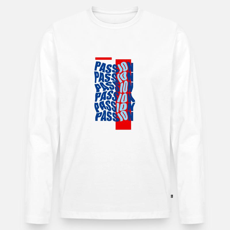 Leidenschaft - Männer Premium Bio Langarmshirt - Weiß