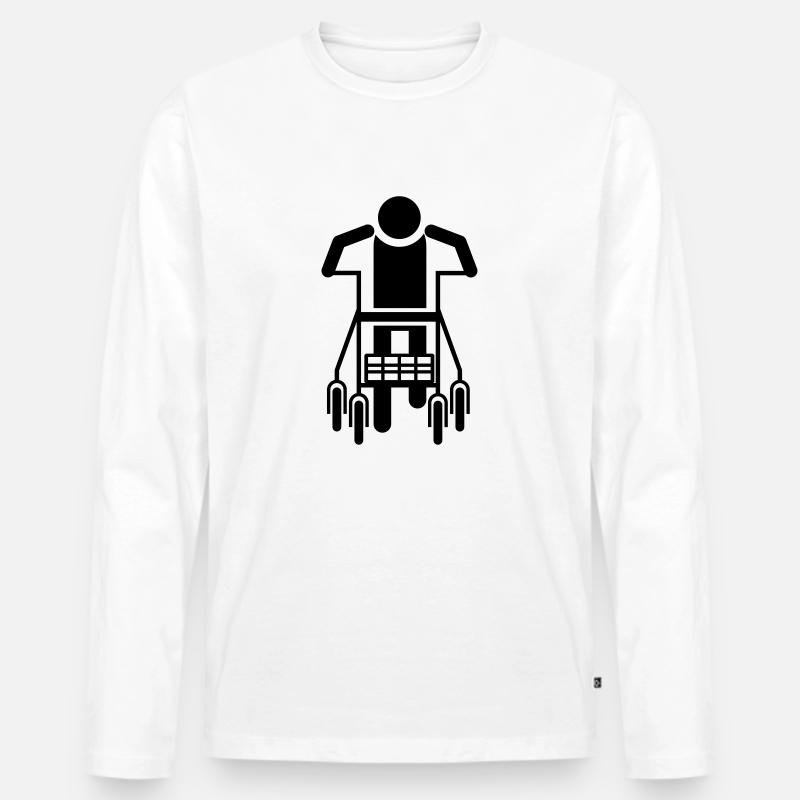 Rollator Vektor - Männer Premium Bio Langarmshirt - Weiß