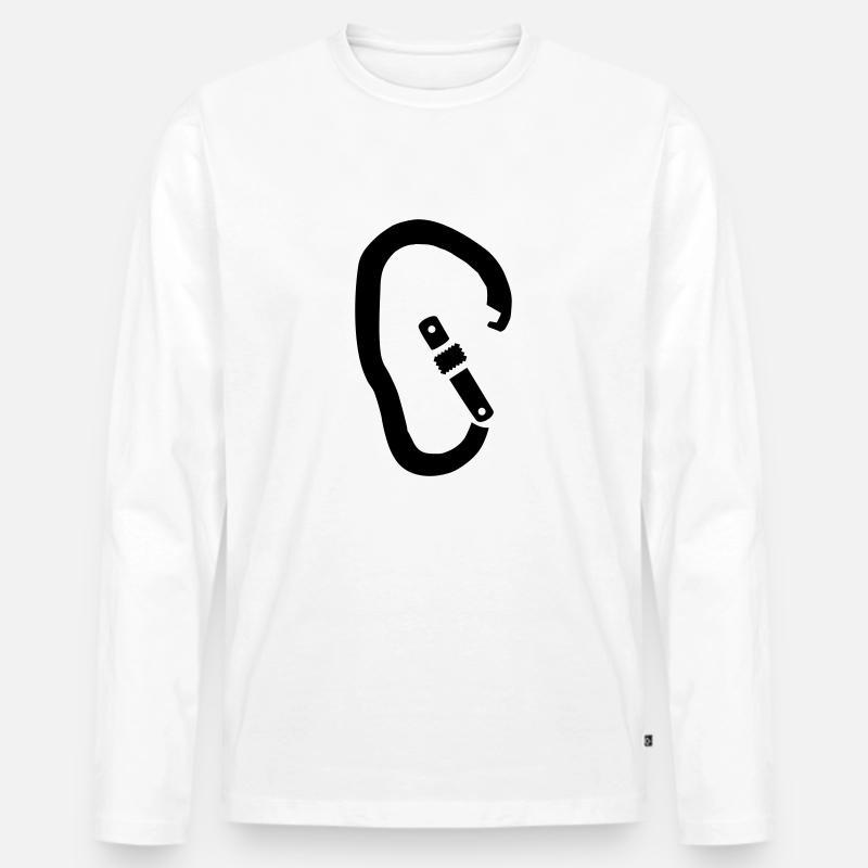 HMS Karabiner - Männer Premium Bio Langarmshirt - Weiß