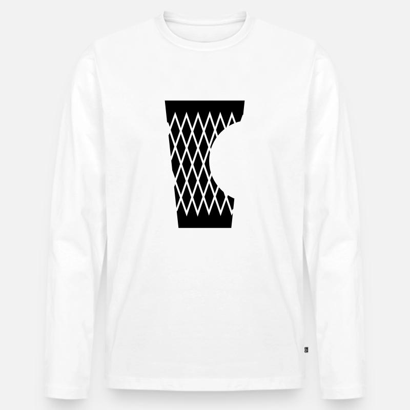 Geripptes mit Biss - Männer Premium Bio Langarmshirt - Weiß