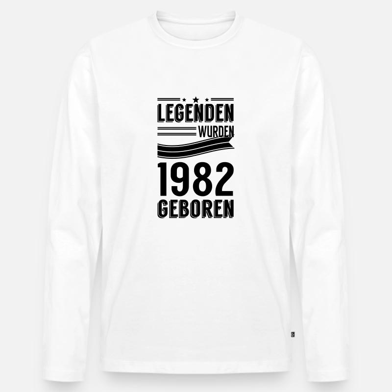 1982 - Männer Premium Bio Langarmshirt - Weiß