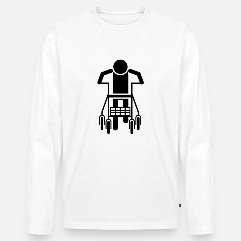 Rollator - Männer Premium Bio Langarmshirt - Weiß