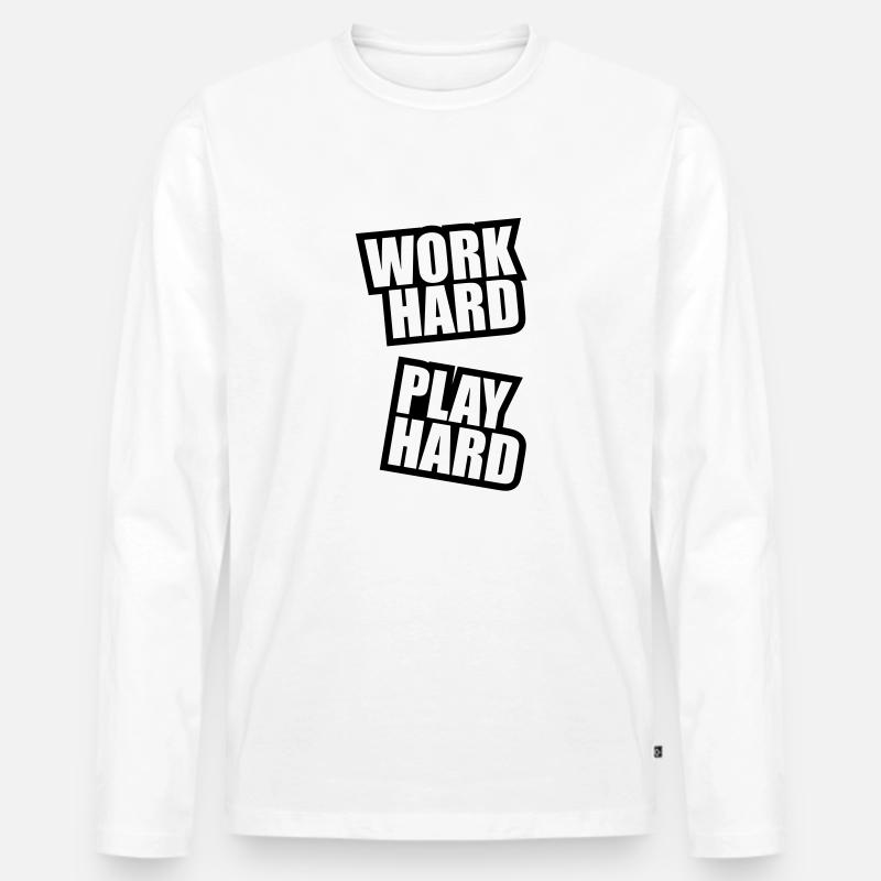 work_hard_play_hard_rp1 - Männer Premium Bio Langarmshirt - Weiß