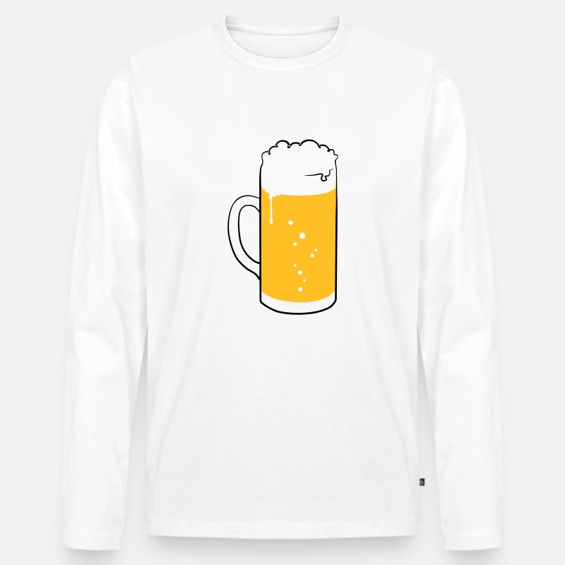 Bierglas - Männer Premium Bio Langarmshirt - Weiß