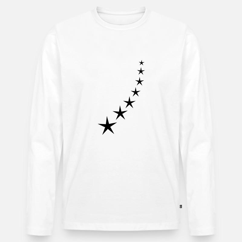 Sternenbogen - Männer Premium Bio Langarmshirt - Weiß