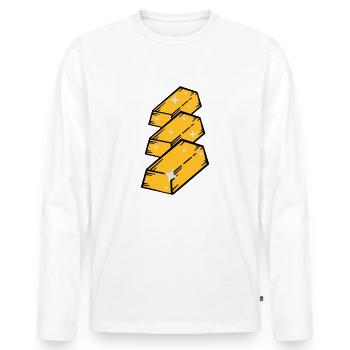 gold_po3 - T-shirt manches longues Premium bio Homme - blanc - Devant - Nico (187cm)