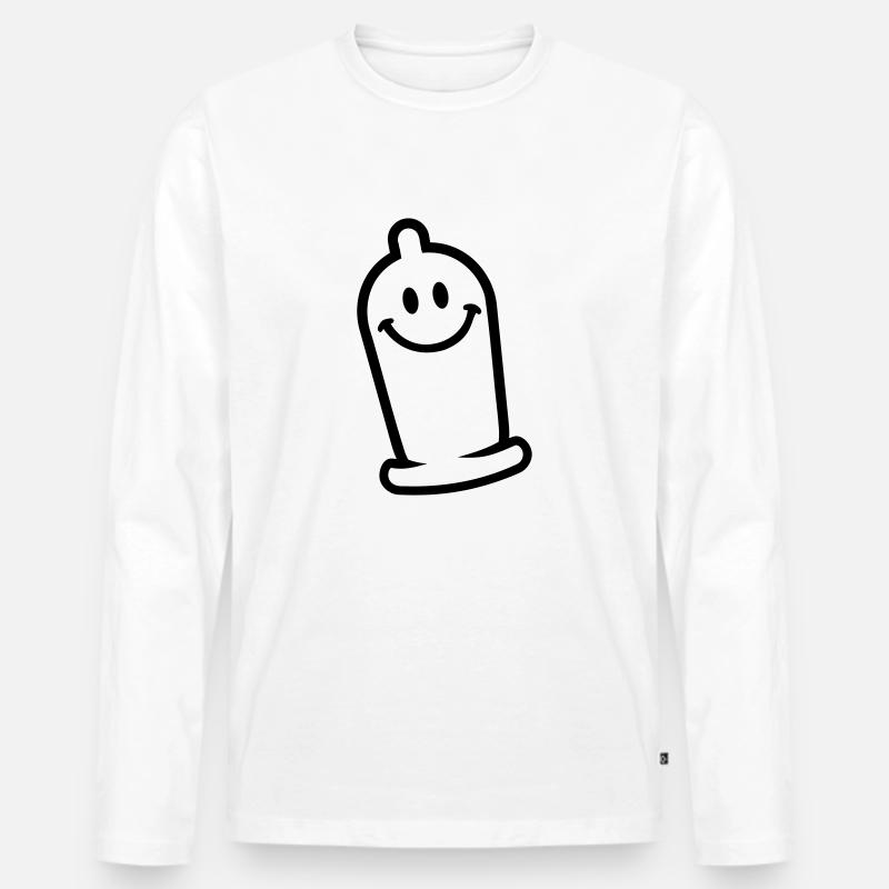 Kondom - Männer Premium Bio Langarmshirt - Weiß