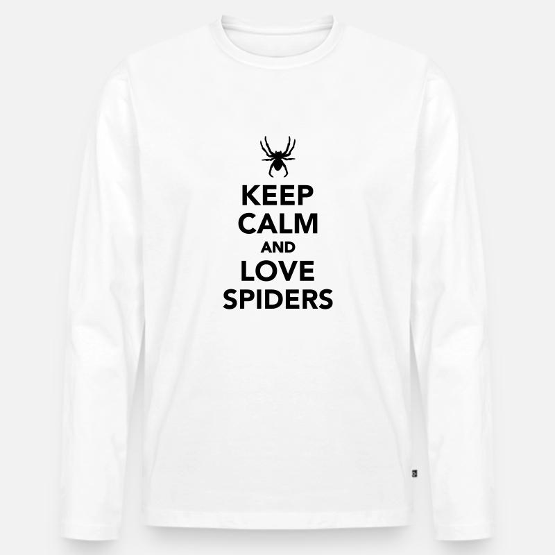 Spinne - Männer Premium Bio Langarmshirt - Weiß