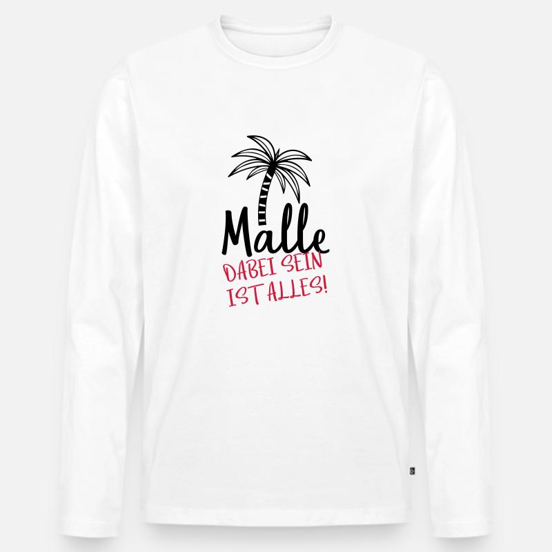 malle dabei sein - Männer Premium Bio Langarmshirt - Weiß