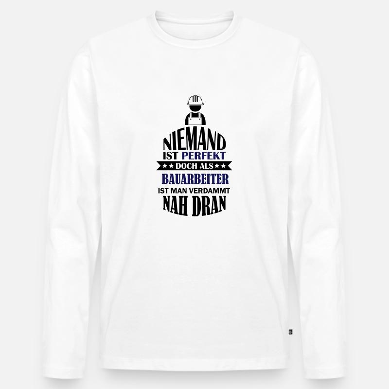 perfekter_bauarbeiter_002 - Männer Premium Bio Langarmshirt - Weiß