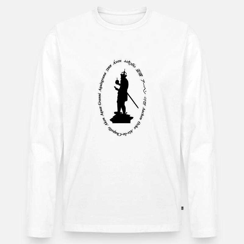 aachen - Männer Premium Bio Langarmshirt - Weiß