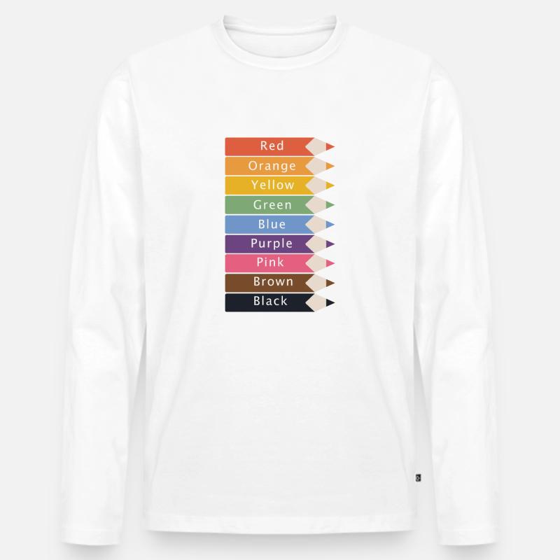 Bunte Stifte - Männer Premium Bio Langarmshirt - Weiß