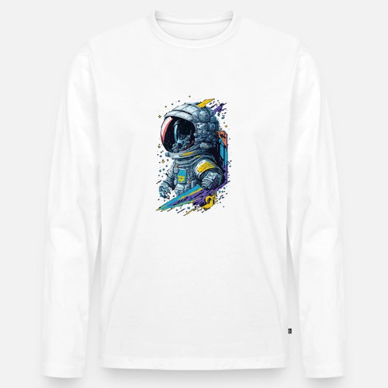 Astronaut - Männer Premium Bio Langarmshirt - Weiß