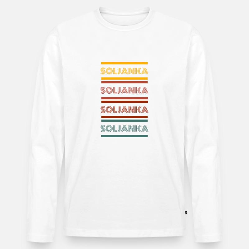 Retro Soljanka - Männer Premium Bio Langarmshirt - Weiß