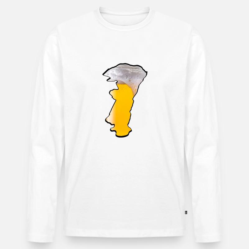 Elsässer Bier - Männer Premium Bio Langarmshirt - Weiß