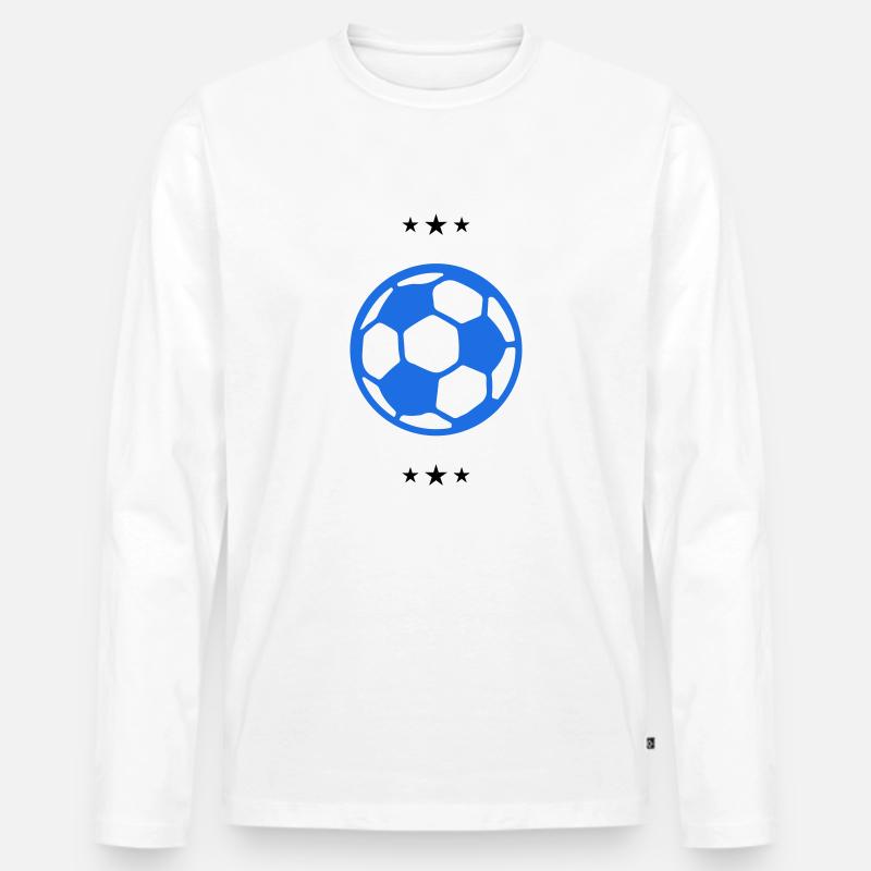 fussball - Männer Premium Bio Langarmshirt - Weiß