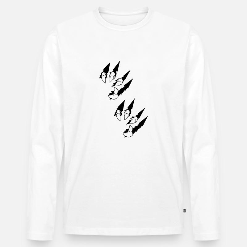 animal claws - Männer Premium Bio Langarmshirt - Weiß