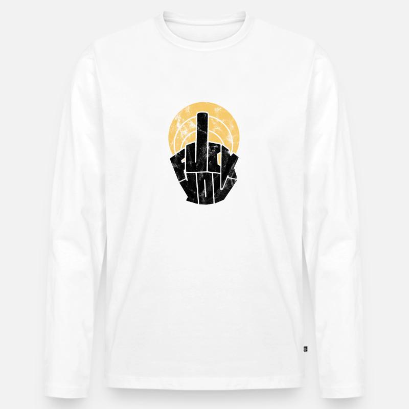 Fick dich - Männer Premium Bio Langarmshirt - Weiß