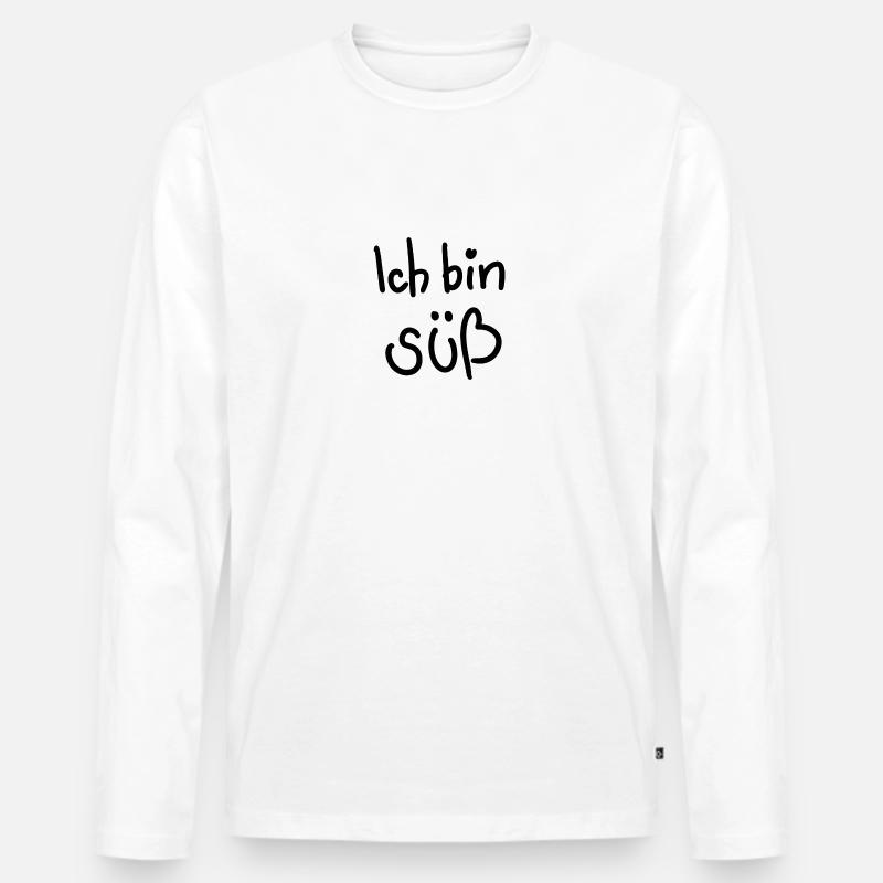 Ich bin süß - Männer Premium Bio Langarmshirt - Weiß