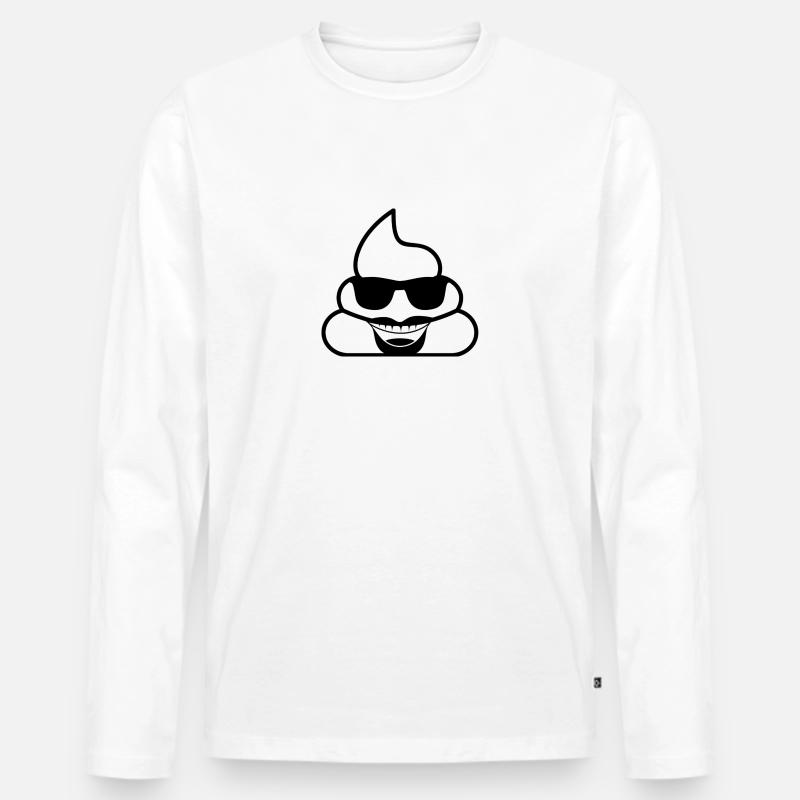 Verdächtiger Kot - Männer Premium Bio Langarmshirt - Weiß