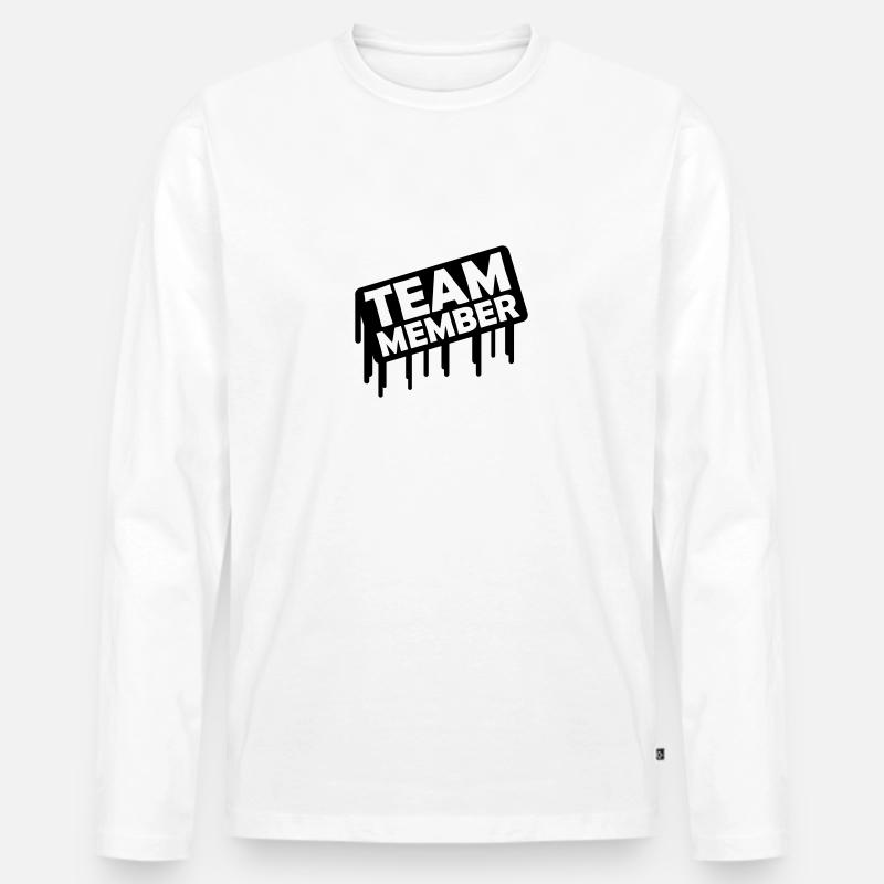 team member 1 - Männer Premium Bio Langarmshirt - Weiß
