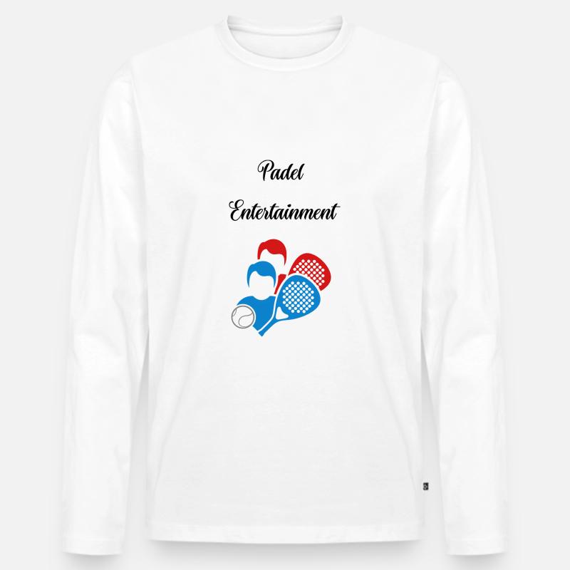 Padel Unterhaltung - Männer Premium Bio Langarmshirt - Weiß