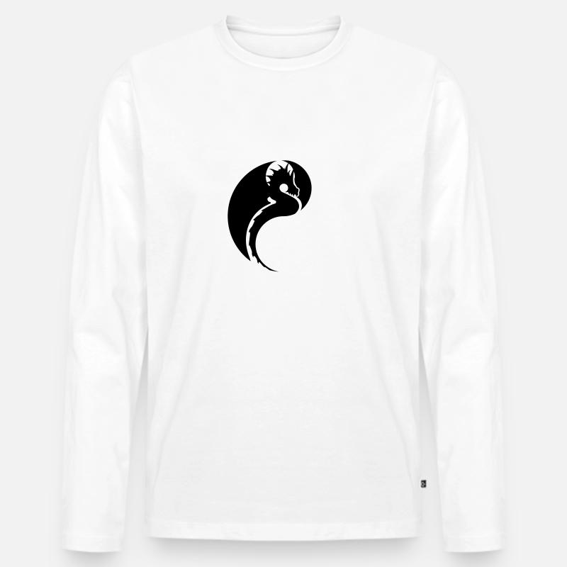 Drache - Männer Premium Bio Langarmshirt - Weiß